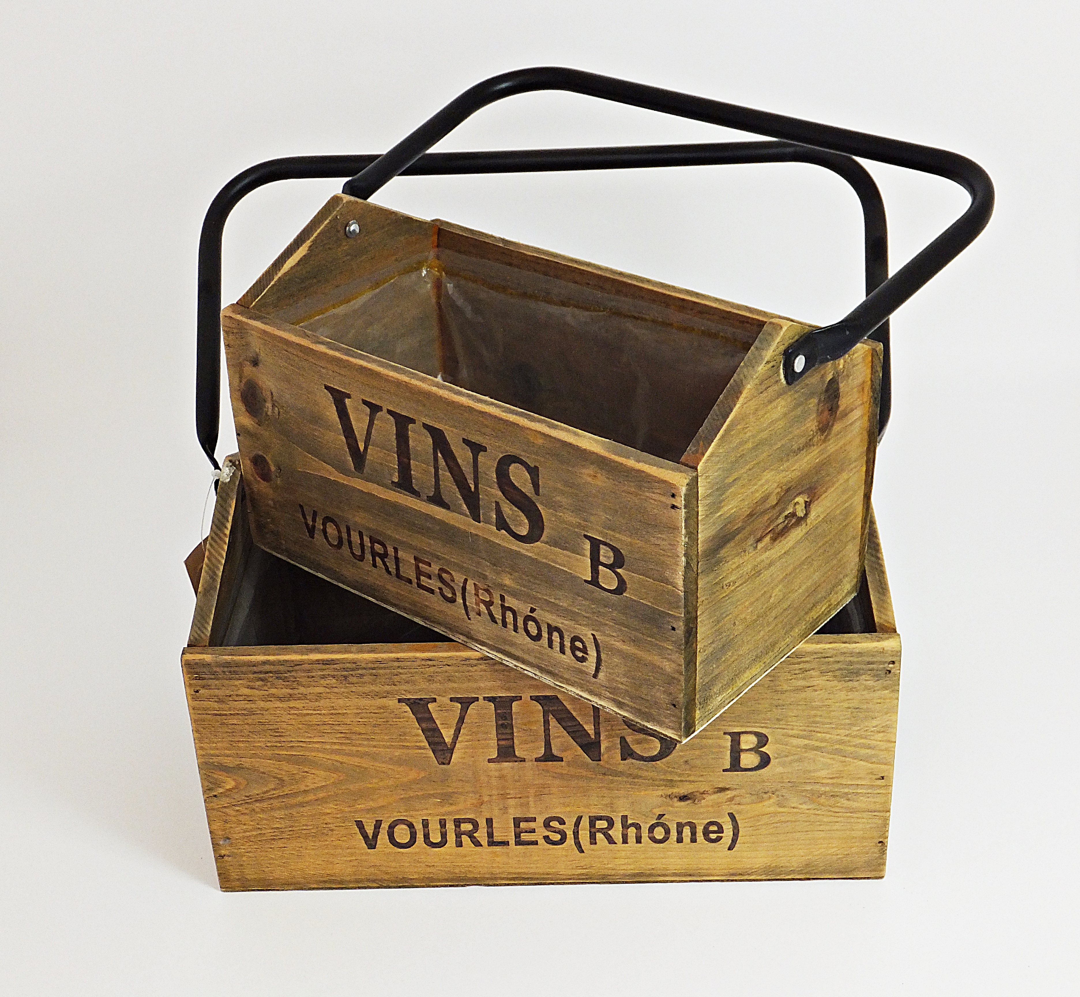 WOODEN WINE BOXES 27X17X12-22X12X11