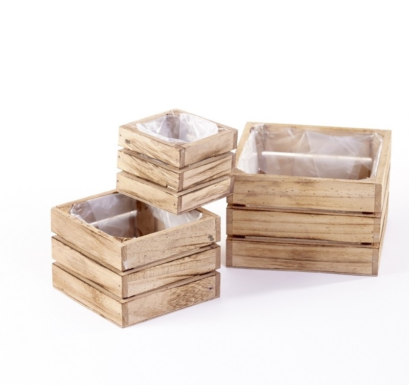 SQUARE WODDLAND CRATES 18/14/10 (PACK DE 3)